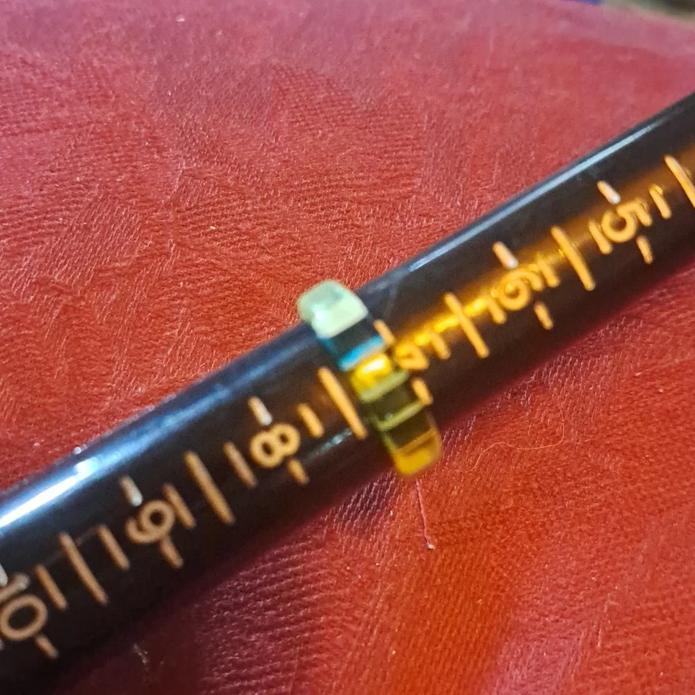 Ring blue green clear striped plastic - Picture 3 of 4